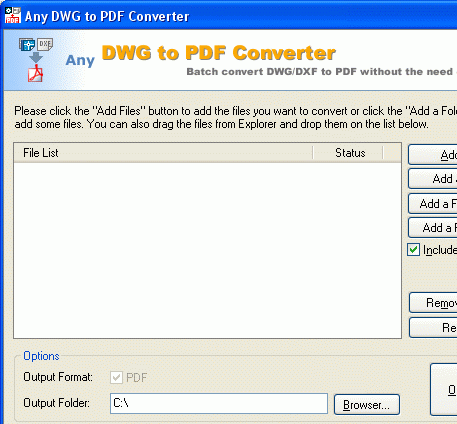 AutoCAD to PDF Converter 2009.7 Screenshot 1