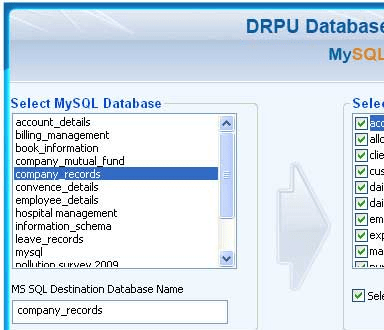 MySQL to SQL Server Conversion Software Screenshot 1