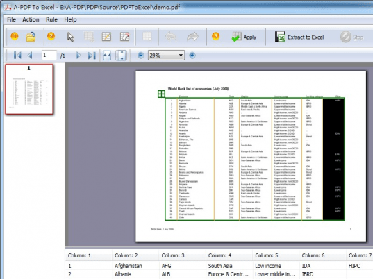 A-PDF To Excel Screenshot 1