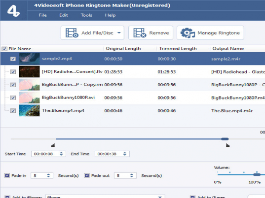 4Videosoft iPhone Ringtone Maker Screenshot 1