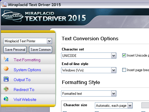 Miraplacid Text Driver SDK TE Screenshot 1