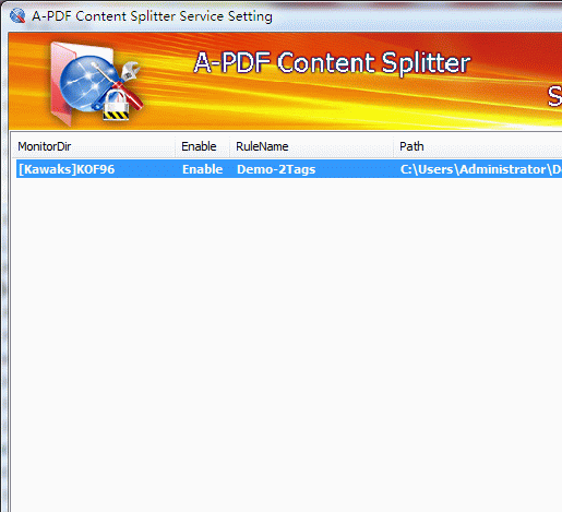 A-PDF Content Splitter Service Screenshot 1