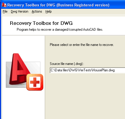 Recovery Toolbox for DWG Screenshot 1