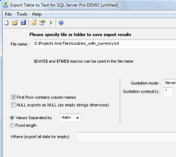 Export Table to Text for Oracle Screenshot 1