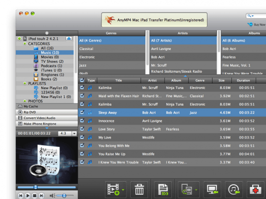 AnyMP4 Mac iPad Transfer Platinum Screenshot 1