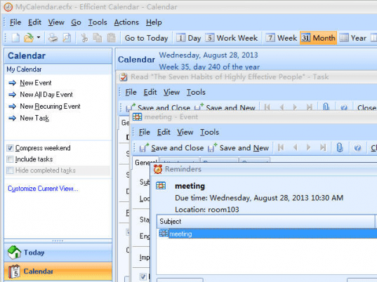 Portable Efficient Calendar Screenshot 1