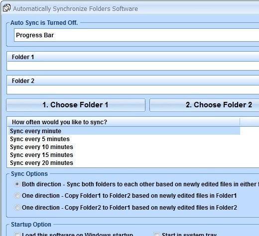 Automatically Synchronize Folders Software Screenshot 1