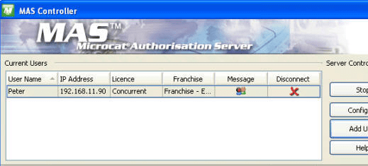 Microcat Authorisation Server Screenshot 1
