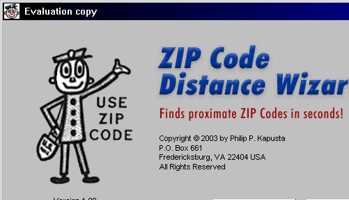 ZIP Code Distance Wizard Screenshot 1