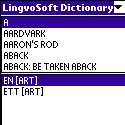 LingvoSoft Talking Dictionary English <-> Swedish for Palm OS Screenshot 1