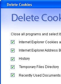 Delete Cookies Screenshot 1