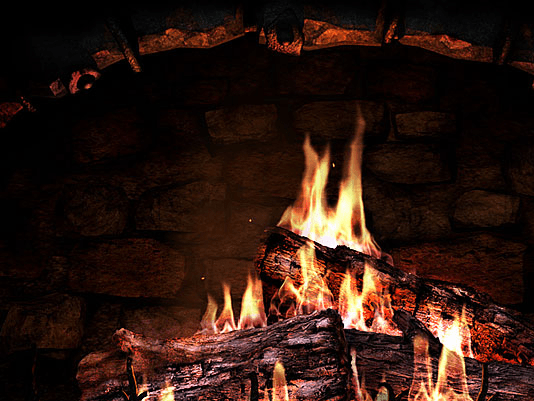 Fireplace 3D Screensaver Screenshot 1