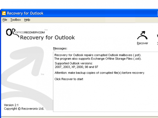 Recovery for Outlook Screenshot 1