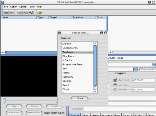 YASA AVI to MPEG Converter Screenshot 1