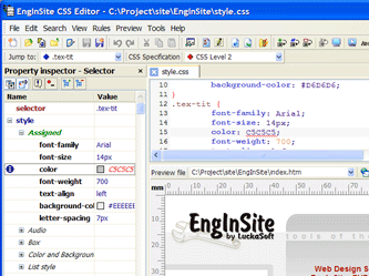 EngInSite CSS Editor Screenshot 1