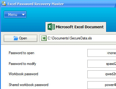 Excel Password Recovery Master Screenshot 1