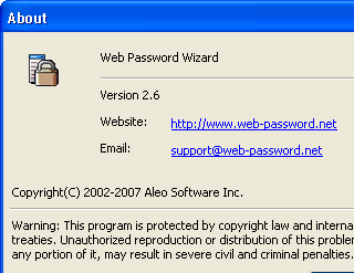 Web Password Wizard Screenshot 1