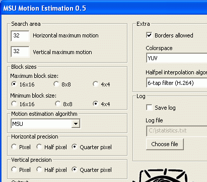 MSU Motion Estimation VirtualDub plugin Screenshot 1