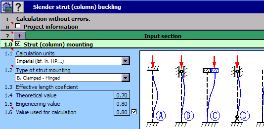 MITCalc - Buckling Calculation Screenshot 1