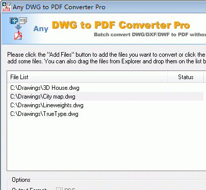 DWG to PDF Converter Pro 2009.9 Screenshot 1