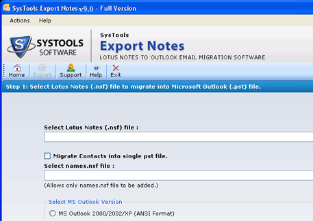Export Lotus Notes Items Screenshot 1