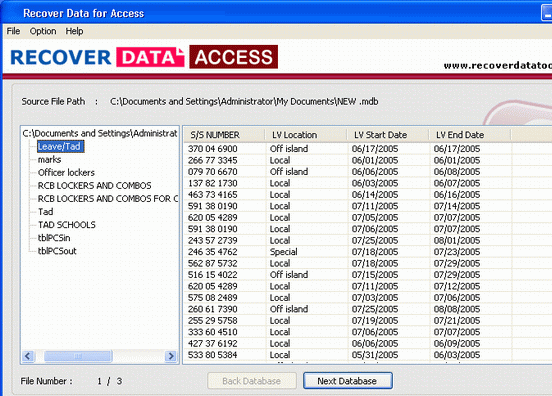Repair MDB Database Screenshot 1