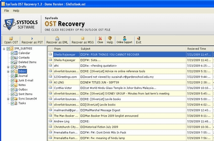 Exchange OST to Outlook 2011 Screenshot 1