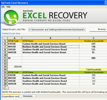 Recover Lost Data of MS Excel Screenshot 1