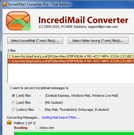 Export IncrediMail to Mac Screenshot 1