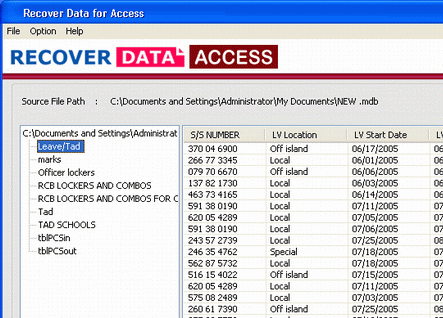 Ms Access Recovery Solution Screenshot 1