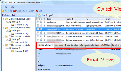 DBX Files to Outlook 2007 Screenshot 1