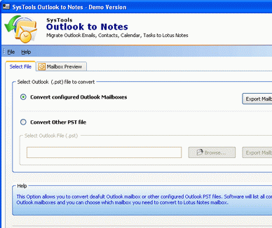 Tool for Outlook to Notes Migration Screenshot 1