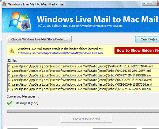 Windows Live Mail to MBOX Converter Screenshot 1