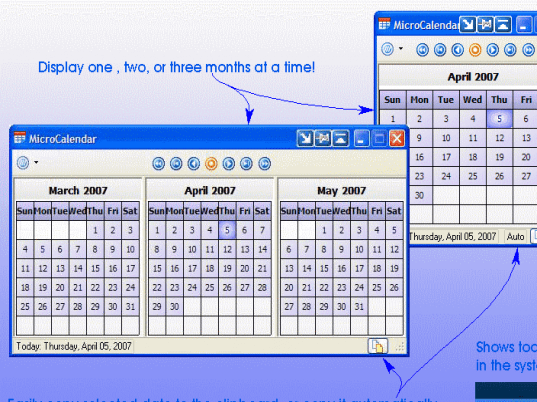Tray Calendar - MicroCalendar Screenshot 1