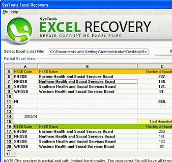 Repairing Excel Corrupted Files Screenshot 1