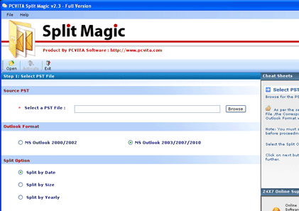 PST Splitter Programs Screenshot 1