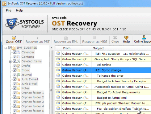 Add Outlook OST File to PST Screenshot 1