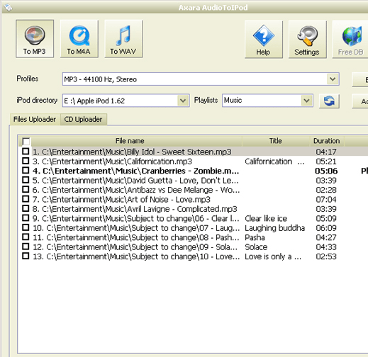 AudioTo iPod Screenshot 1