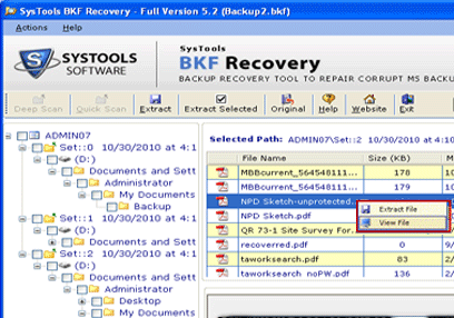 Open File Extension .BKF Screenshot 1