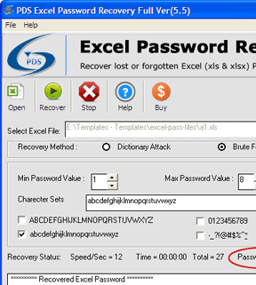 Excel 2007 Password Recovery Screenshot 1