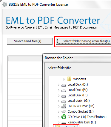 .EML Conversion to PDF Screenshot 1