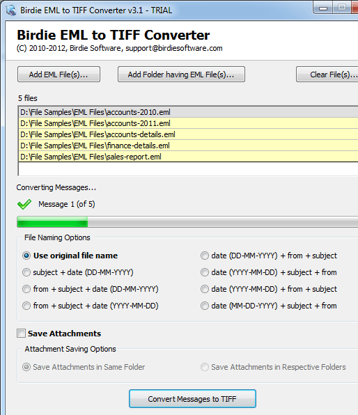 Import EML to TIFF Screenshot 1