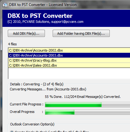 DBX to PST Convertor Screenshot 1