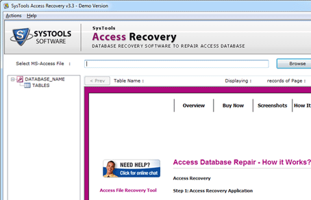 Free Access Repair Utility Screenshot 1