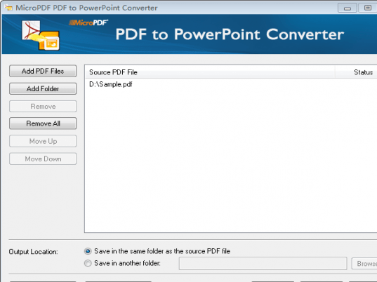 MicroPDF PDF to PowerPoint Converter Screenshot 1