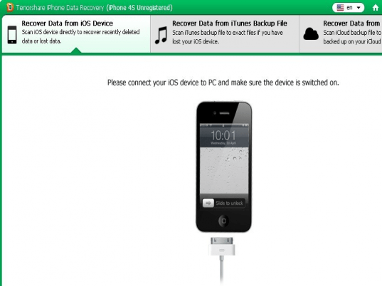 Tenorshare iPhone 4S Data Recovery Screenshot 1