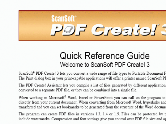 ScanSoft PDF Create! Screenshot 1
