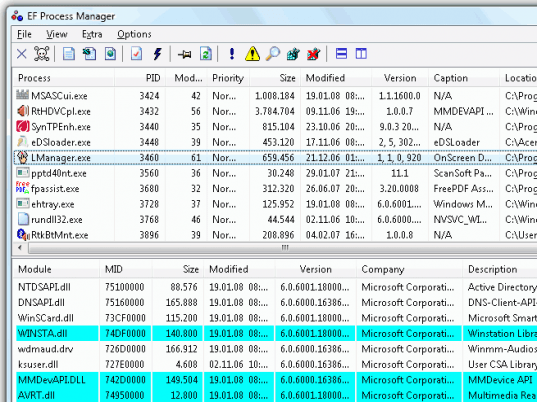 EF Process Manager Screenshot 1
