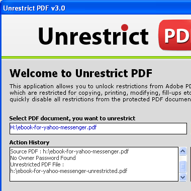 Strip PDF Protection Screenshot 1