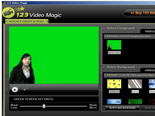 123VideoMagic Green Screen Software Screenshot 1